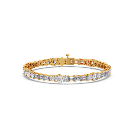 10.12 ct Duet Diamond Tennis Bracelet - Yellow