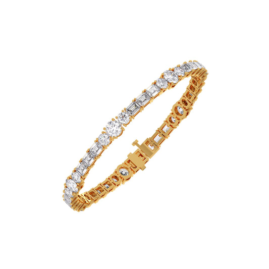 10.12 ct Duet Diamond Tennis Bracelet - Yellow