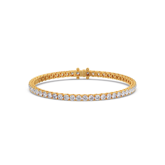 5.23 ct Gleaming Round Diamond Tennis Bracelet - Yellow