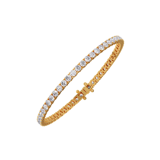 5.23 ct Gleaming Round Diamond Tennis Bracelet - Yellow