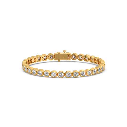 8.92 ct Lucent Round Diamond Tennis Bracelet - Yellow