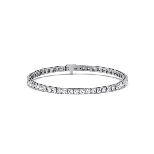 5.4 ct Prismatic Round Diamond Tennis Bracelet - White