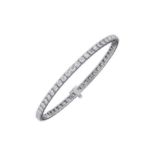 5.4 ct Prismatic Round Diamond Tennis Bracelet - White