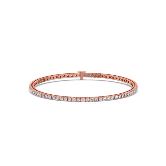 3.08 ct Brilliance Round Diamond Tennis Bracelet - Rose