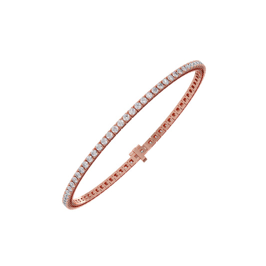 3.08 ct Brilliance Round Diamond Tennis Bracelet - Rose