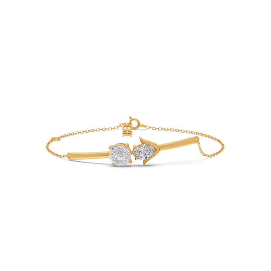 Portuguese Oval Pair Chain Bracelet - Yellow