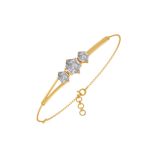 Hexa Trio Chain Bracelet - Yellow