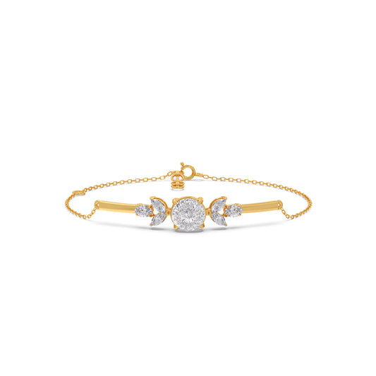 Portuguese Symmetric Chain Bracelet - Yellow