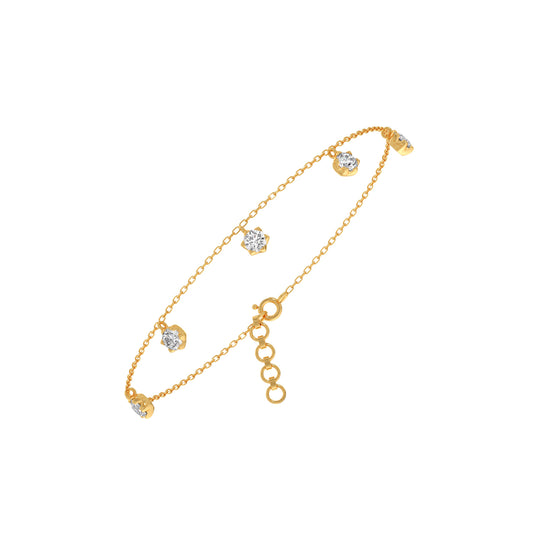 Classic Round Diamond Chain Bracelet - Yellow