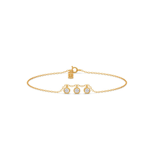Trinity Bezel Chain Bracelet