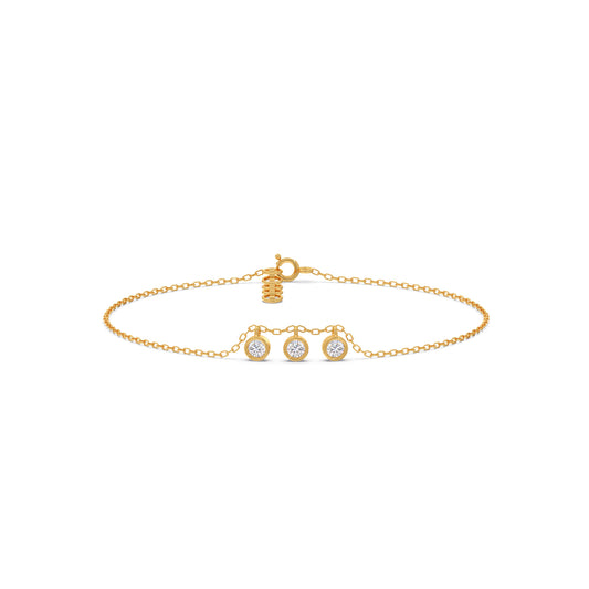 Trinity Bezel Chain Bracelet - Yellow