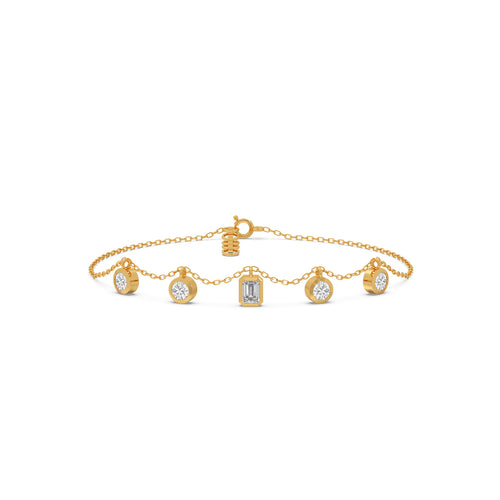 Emerald & Round Chain Bracelet