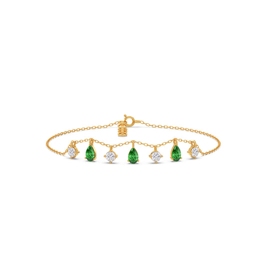 Verdant Sparkle Diamond Chain Bracelet - Yellow