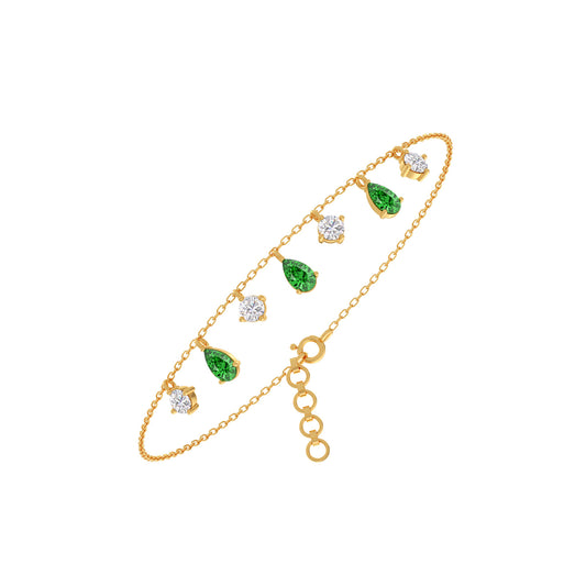 Verdant Sparkle Diamond Chain Bracelet - Yellow