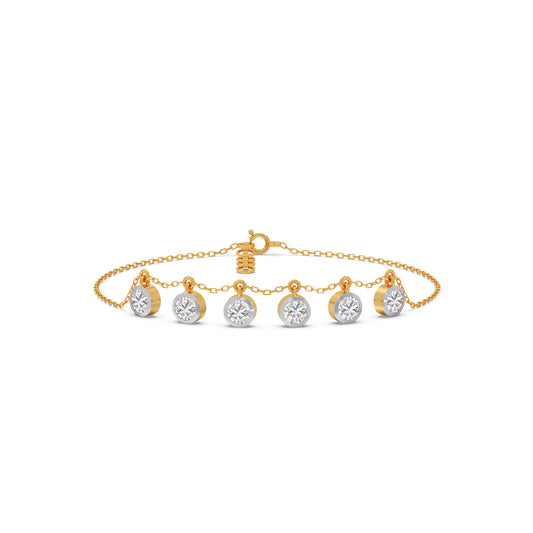 Orbit Line Diamond Chain Bracelet - Yellow