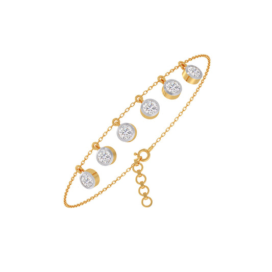 Orbit Line Diamond Chain Bracelet - Yellow