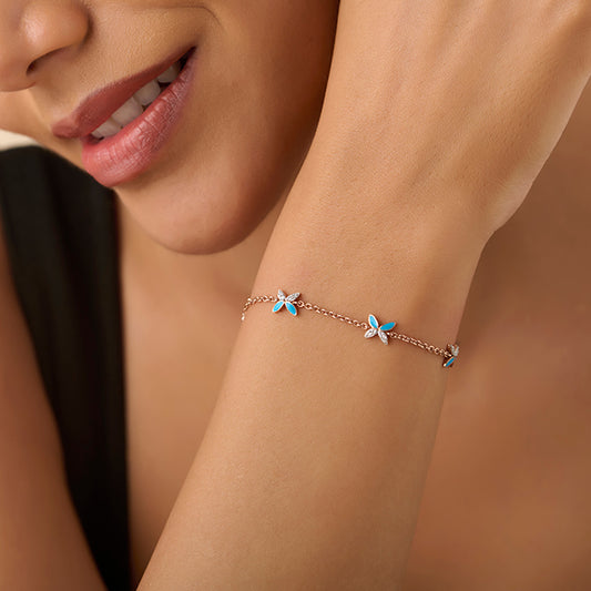 Fleur Butterfly Diamond Chain Bracelet - MH