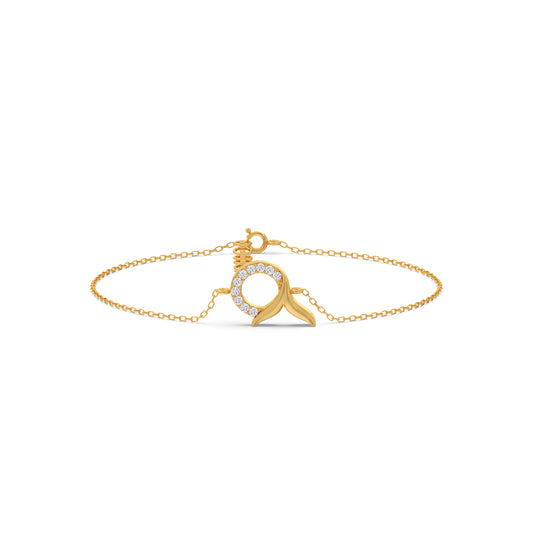 Mermaid Tail Diamond Chain Bracelet - Yellow