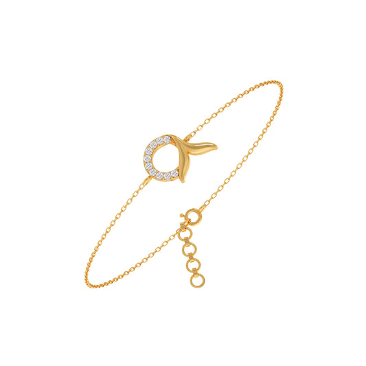 Mermaid Tail Diamond Chain Bracelet - Yellow