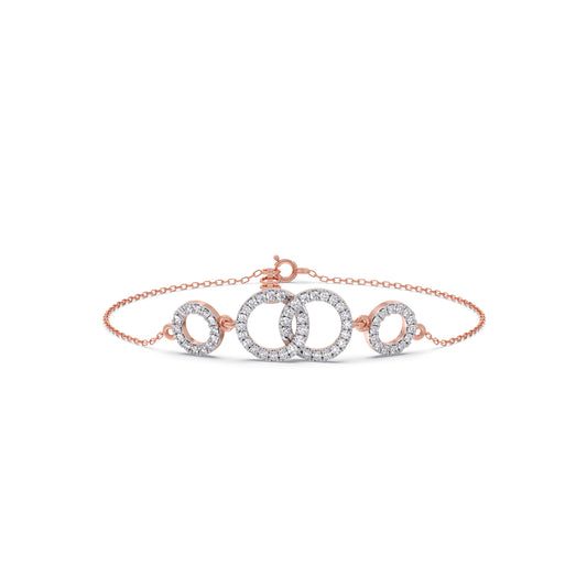 Circle Symphony Diamond Chain Bracelet - Rose