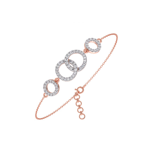 Circle Symphony Diamond Chain Bracelet - Rose