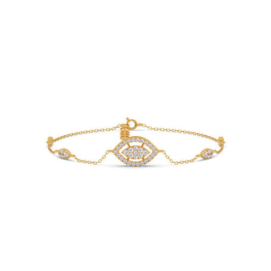 Marquise Eye Round diamond Bracelet - Yellow