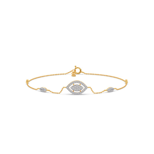 Marquise Eye Round diamond Bracelet - Yellow