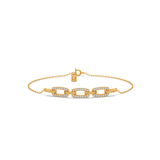 Golden Interlink Diamond Bracelet - Yellow