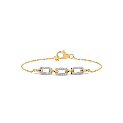 Golden Interlink Diamond Bracelet