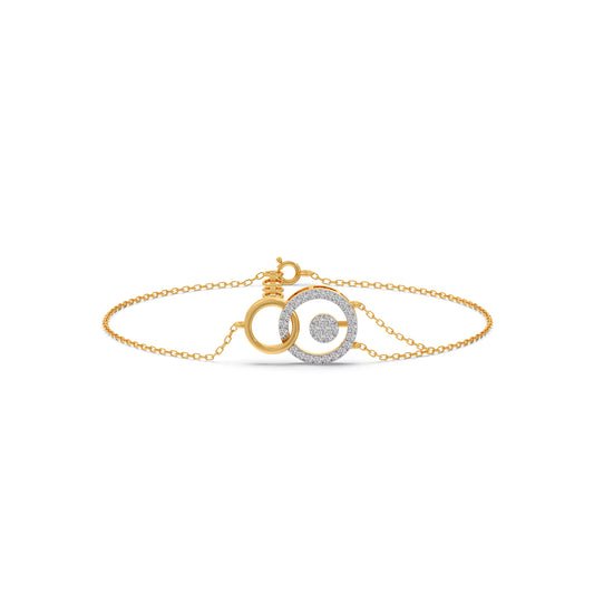 Geo Linked Round Diamond Bracelet - Yellow