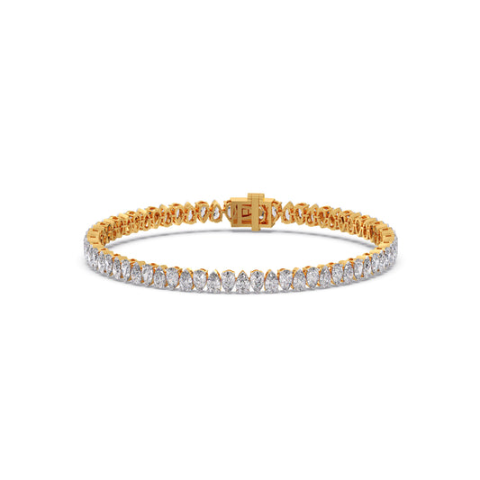9.9 ct Dewdrop Pear Diamond Tennis Bracelet - Yellow
