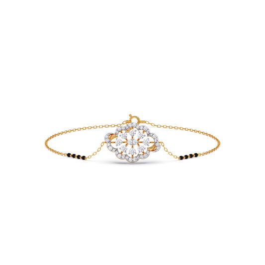 Amara Round Diamond Mangalsuta Bracelet - Yellow