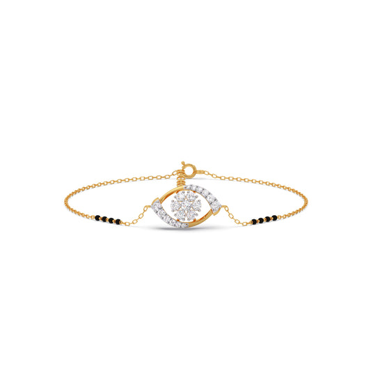 Nitya Cluster Diamond Mangalsutra Bracelet - Yellow