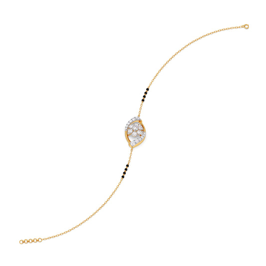 Nitya Cluster Diamond Mangalsutra Bracelet - Yellow