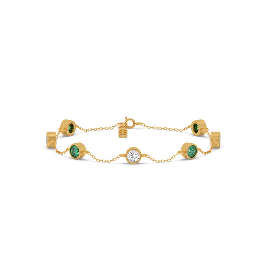 TetraGem Trio Solitaire Chain Bracelet - Yellow