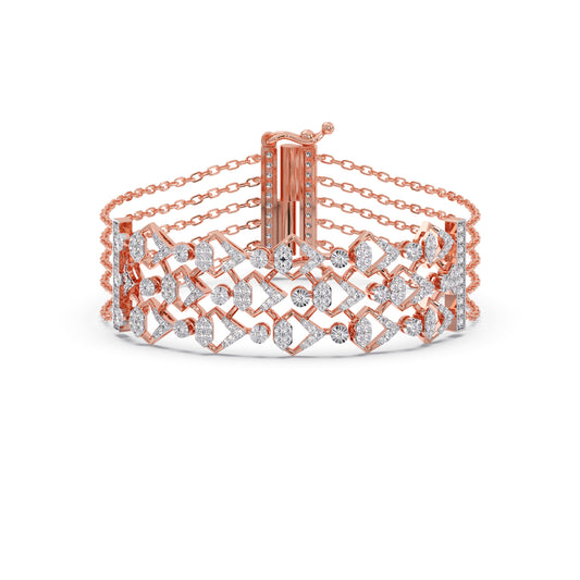 Orluxe Link Diamond Chain Bracelet - Rose