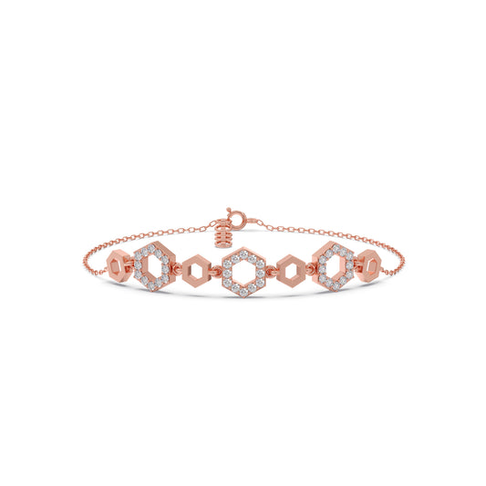 HexaGlow Chain Bracelet - Rose