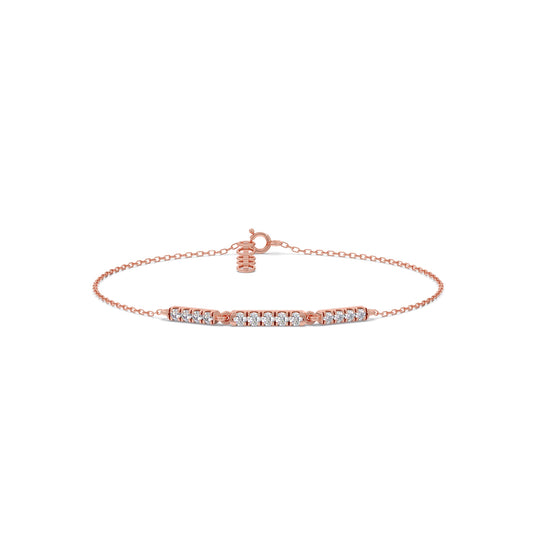 Sequence Diamond Chain Bracelet - Rose