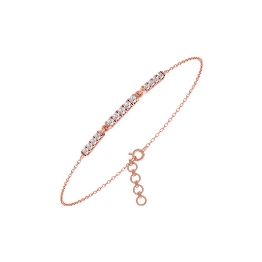 Sequence Diamond Chain Bracelet - Rose