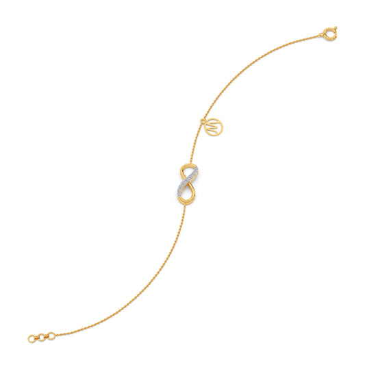 Infinity Link Diamond Chain Bracelet - Yellow