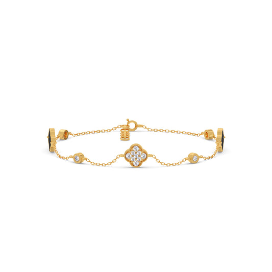 The Lucky Clover Diamond Bracelet - Yellow