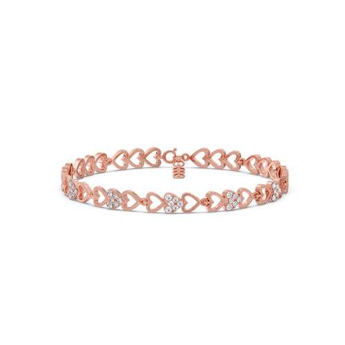 Heart Line Diamond Tennis Bracelet