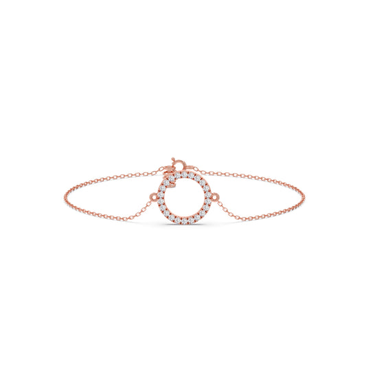 Sparkle Circle Chain Bracelet - Rose