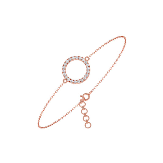 Sparkle Circle Chain Bracelet - Rose