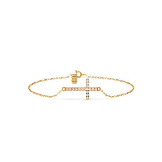 Serenity Cross Chain Bracelet - Yellow