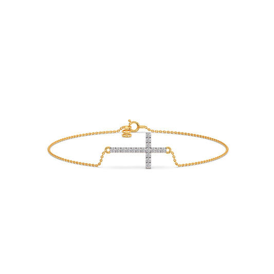 Serenity Cross Chain Bracelet - Yellow