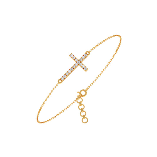 Serenity Cross Chain Bracelet - Yellow
