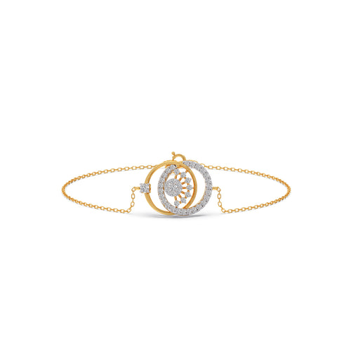 Twin Circle Inter Looped Diamond Bracelet