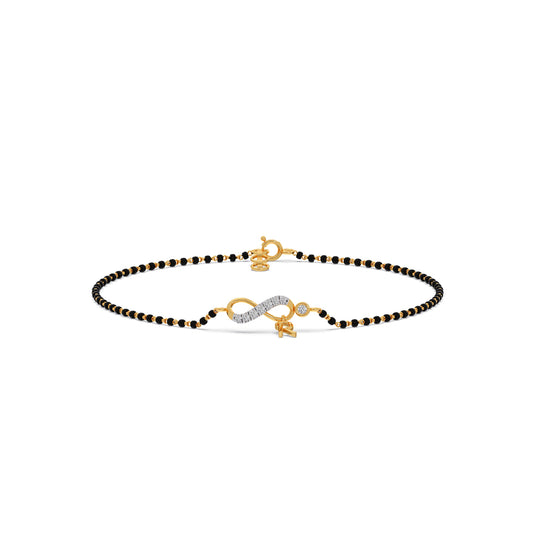 R-Infinity Diamond Mangalsutra Bracelet - Yellow