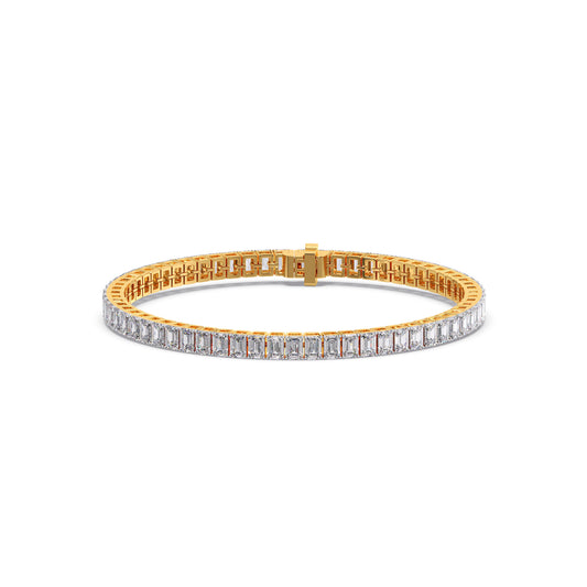 8.98 ct Regal Emerald Diamond Tennis Bracelet - Yellow